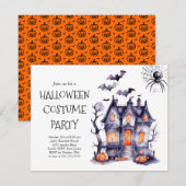 Halloween Kostuumfeest Uitnodiging | Griezelen (Voorkant / Achterkant)
