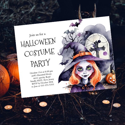 Halloween Kostuumfeest Uitnodiging | Griezelen