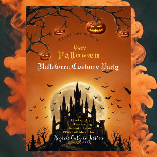 Halloween Kostuumfeest Uitnodiging Spookkasteel