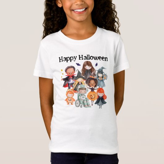 Halloween kostuumfeest voor kinderen t-shirt (Voorkant)