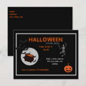 Halloween kostuumfeest zwart en Sinaasappel Uitnodiging Briefkaart (Voorkant / Achterkant)