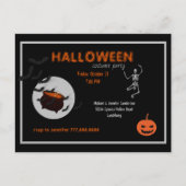 Halloween kostuumfeest zwart en Sinaasappel Uitnodiging Briefkaart (Voorkant)