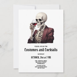 Halloween Kostuums & Cocktails Feestuitnodiging Feestdagenkaart