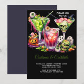 Halloween Kostuums en Cocktail Viering Kaart (Voorkant / Achterkant)