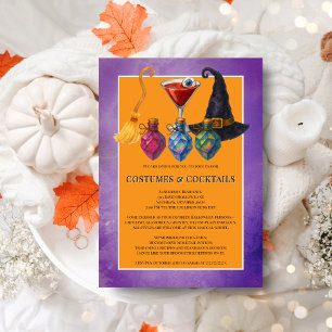 Halloween kostuums en cocktails kaart