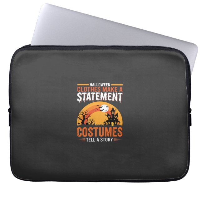 Halloween Kostuums Statement Spookhuis Ontwerp Laptop Sleeve (Voorkant)