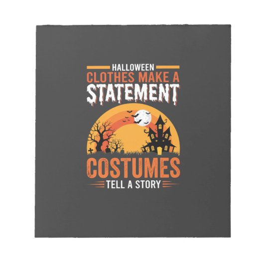 Halloween Kostuums Statement Spookhuis Ontwerp Notitieblok (Voorkant)