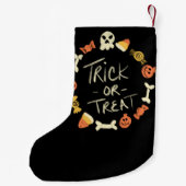 Halloween Kous | Spooky Trick or treat krans Kleine Kerstsok (Achterkant)