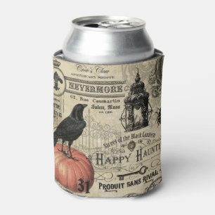 Halloween kraai en pompoen Blikjeskoeler