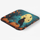 Halloween Kraai in het Pompoenbos Papieren Bordje (Gebogen)