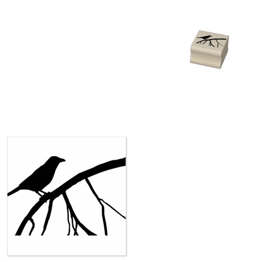 Halloween Kraai silhouet kunst Rubberstempel (Gestempeld)