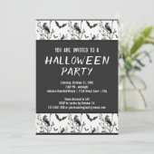 Halloween kraaien vleermuizen zwart en wit Waterve Kaart (Staand voorkant)
