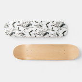 Halloween kraaien vleermuizen zwart en wit Waterve Persoonlijk Skateboard (Horizontaal)