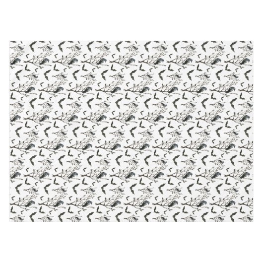 Halloween kraaien vleermuizen zwart en wit Waterve Tafelkleed (Voorkant (Horizontaal))