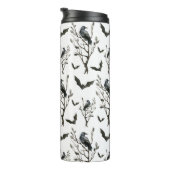 Halloween kraaien vleermuizen zwart en wit Waterve Thermosbeker (Geroteerd rechts)
