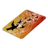 Halloween Kraaien vliegen door spookkasteel in lic Magneet (Linkerzijde)