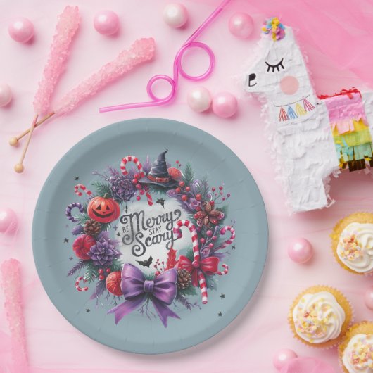 Halloween Krans Merry Enge Kerstmis Halloween Papieren Bordje (Feest)