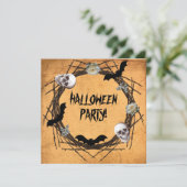 Halloween Krans op Grunge Achtergrond Kaart (Staand voorkant)