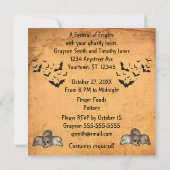 Halloween Krans op Grunge Achtergrond Kaart (Achterkant)