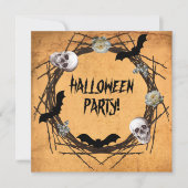 Halloween Krans op Grunge Achtergrond Kaart (Voorkant)