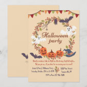 Halloween Krans Uitnodiging (Voorkant / Achterkant)