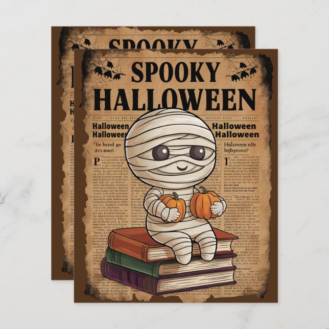  Halloween krant Scrapbook Paper (Voorkant / Achterkant)