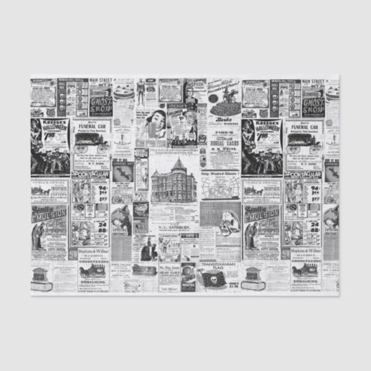  Halloween krantenadvertenties Tissuepapier (Voorkant)