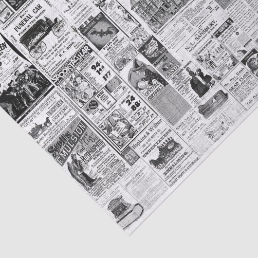 Halloween krantenadvertenties Tissuepapier (Detail)