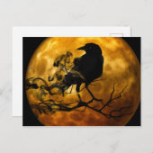 Halloween kraw in de nacht briefkaart (Voorkant / Achterkant)