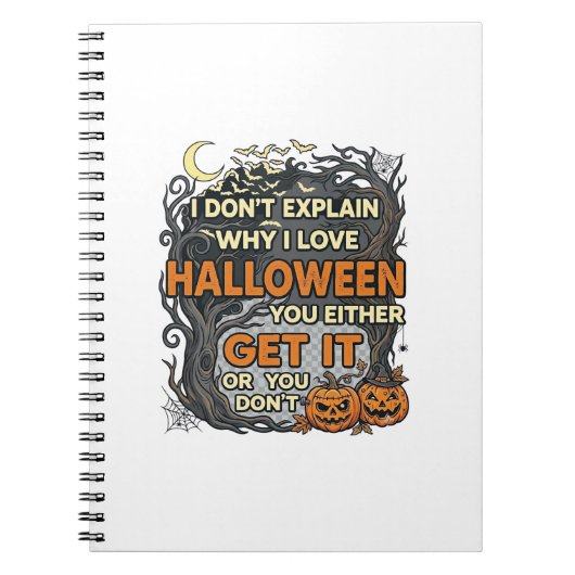 Halloween Krijg het Griezelframe Pompoenen Vleermu Notitieboek (Voorkant)
