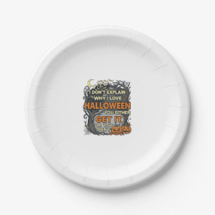 Halloween Krijg Het Griezelig Boom Pompoenen Vleer Papieren Bordje