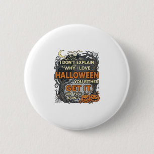 Halloween Krijg Het Griezelige Boom Pompoenen Vlee Ronde Button 5,7 Cm