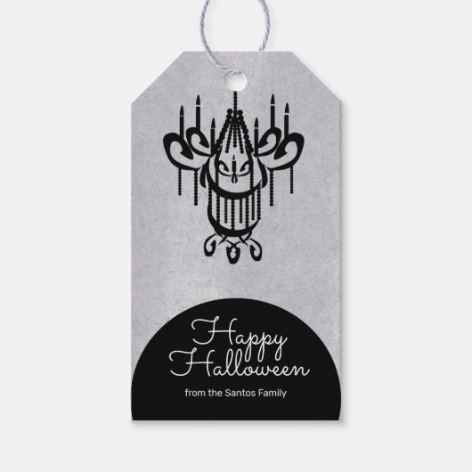 Halloween Kroonluchter Grafsteen Cadeaulabel (Voorkant)