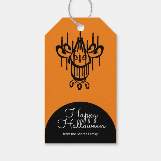 Halloween Kroonluchter Snoep of Levensgevaar Gift  Cadeaulabel (Voorkant)