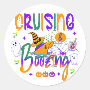 Halloween kruisen en bereiden ronde sticker