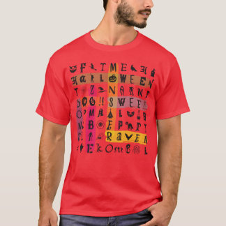 Halloween kruiswoordpuzzel familie t-shirt