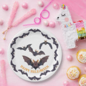 Halloween-kudde spookachtige vleermuizen papieren bordje (Feest)