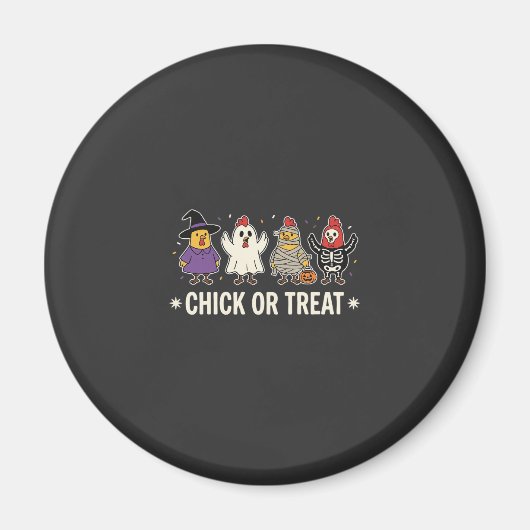 Halloween Kuiken of Behandeling Grappig Kip Kostuu Magneet (Voorkant)