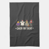 Halloween Kuiken of Behandeling Grappig Kip Kostuu Theedoek (Verticaal)