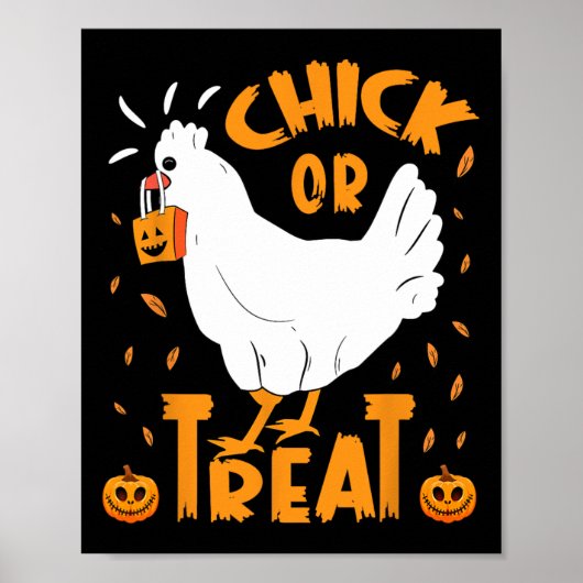 Halloween kuiken of trakteren grappige Halloween k Poster (Voorkant)