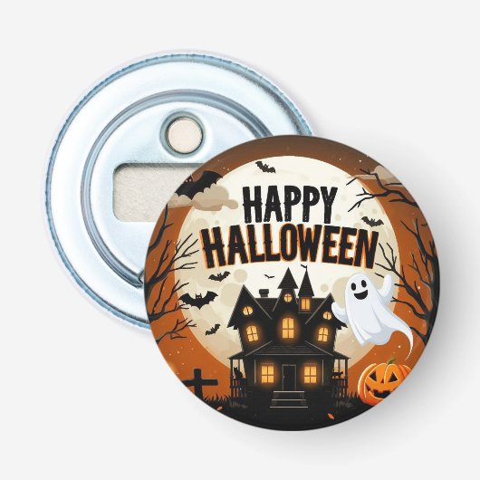  Halloween kunst Button Flesopener (Voorkant)