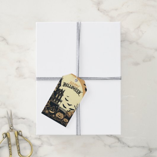  Halloween kunst Cadeaulabel (Met Touw)