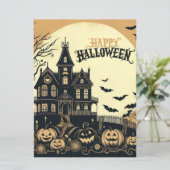  Halloween kunst Feestdagenkaart (Staand voorkant)