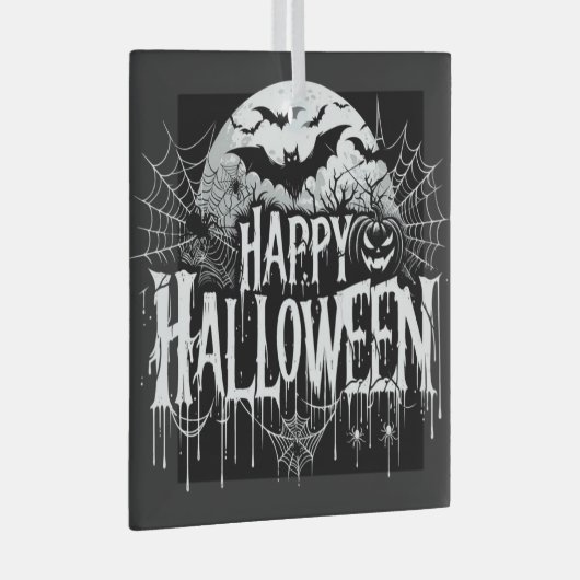 Halloween kunst Glas Ornament (Voorkant Rechts)