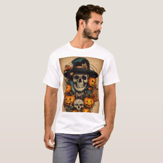 Halloween-kunst in tattoo-stijl: spookachtige en g t-shirt