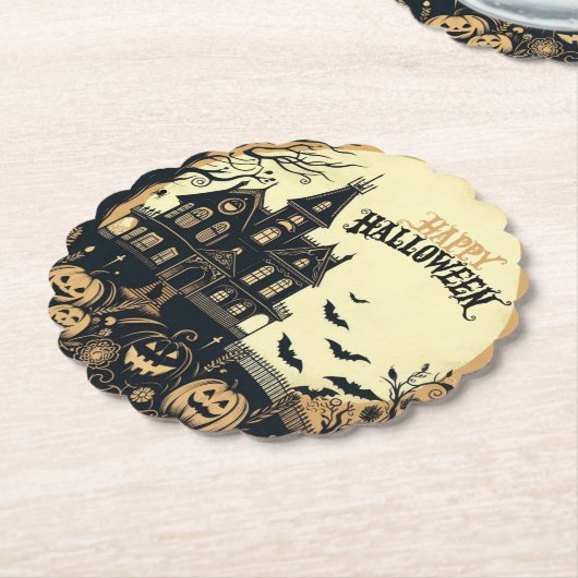 Halloween kunst Kartonnen Onderzetters (Gekanteld)