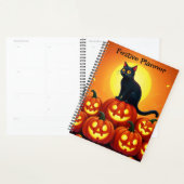 Halloween kunst met kat en volle maan planner (Display)