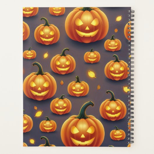 Halloween kunst met kat en volle maan planner (Achterkant)