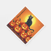 Halloween kunst met kat en volle maan servet (Hoek)