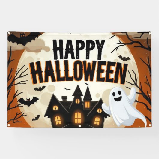 Halloween kunst Spandoek (Horizontaal)